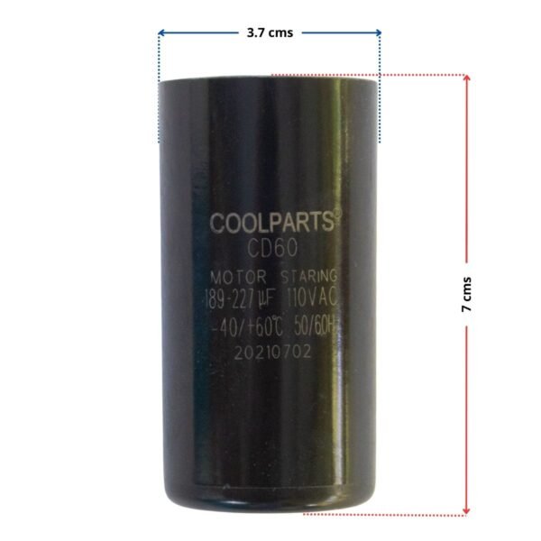 Capacitor 189uf a 227uf lavadora Whirlpool Americana - Imagen 2