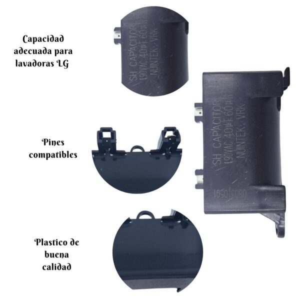 Capacitor para lavadora LG - Imagen 2