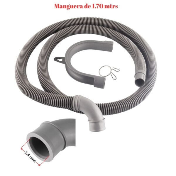 Manguera de desague 1.70 Mtrs para lavadoras Samsung y LG - Imagen 2