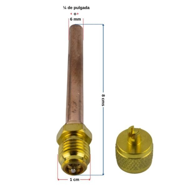 Valvula de carga o gusanillo de 1/4 para refrigeracion - Imagen 2