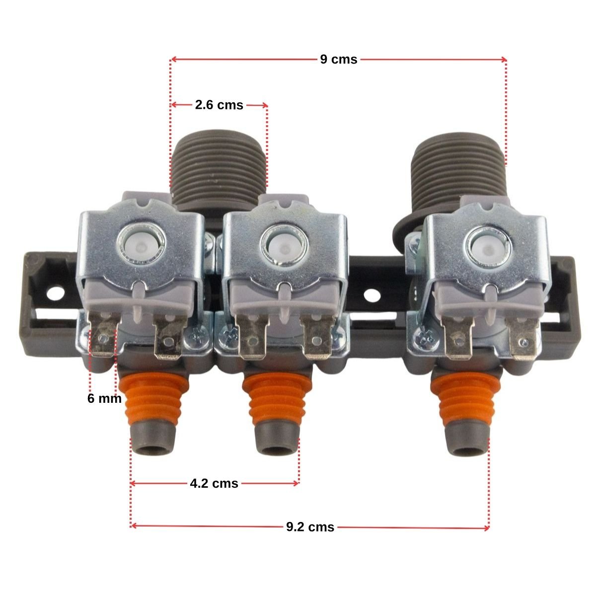 Valvula de entrada agua 3 bobinas lavadoras Samsung y Haceb 2 Valvula de entrada agua 3 bobinas lavadoras Samsung y Haceb - Imagen 2