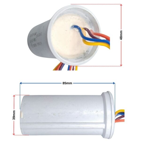 Capacitor lavadora 2 tinas 10uf-30uf - Imagen 2