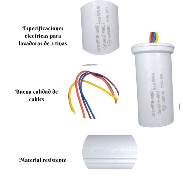 caracteristicas del capacitor de 2 tinas