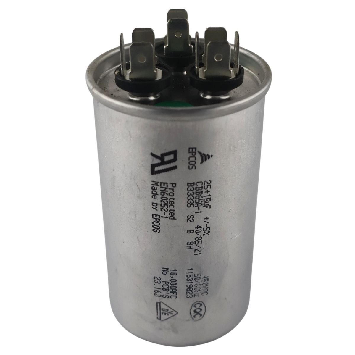 Capacitor lavadora 2 tinas 15uf-25uf metalico 1 Capacitor lavadora 2 tinas 15uf-25uf metalico