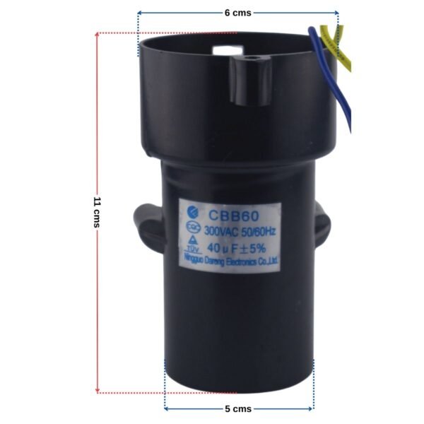 Capacitor tipo botella 40uf para lavadoras Electrolux Mabe Challenger Whirlpool - Imagen 2