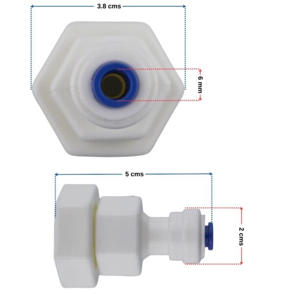 Llave terminal plástica para tubo de 1/4 de dispensador de agua de nevecon - Imagen 2