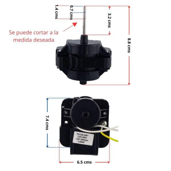 Ventilador universal negro 32000 rpm nevera no-frost - Imagen 2