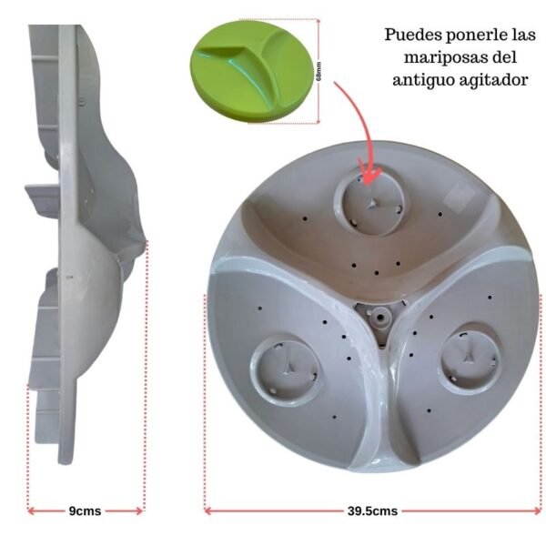 medidas del Agitador bajo lavadora Whirlpool Haceb de 39,5cms