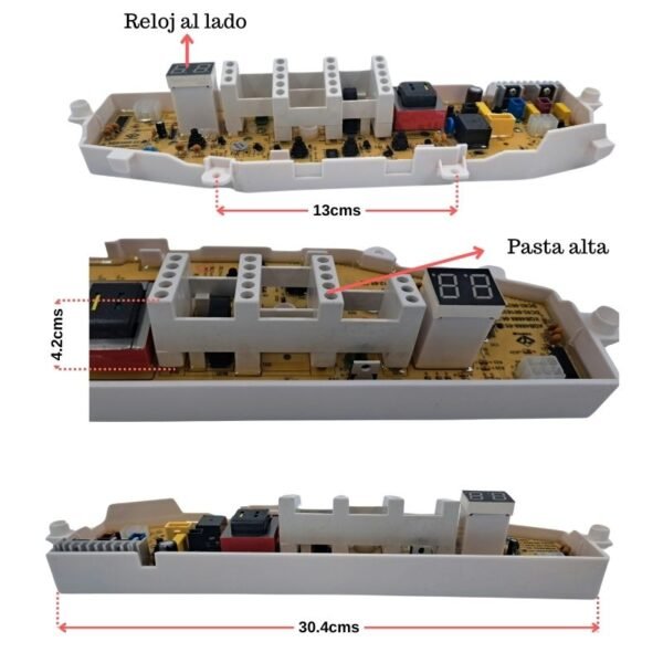Medidas de la tarjeta lavadora samsung reloj al lado