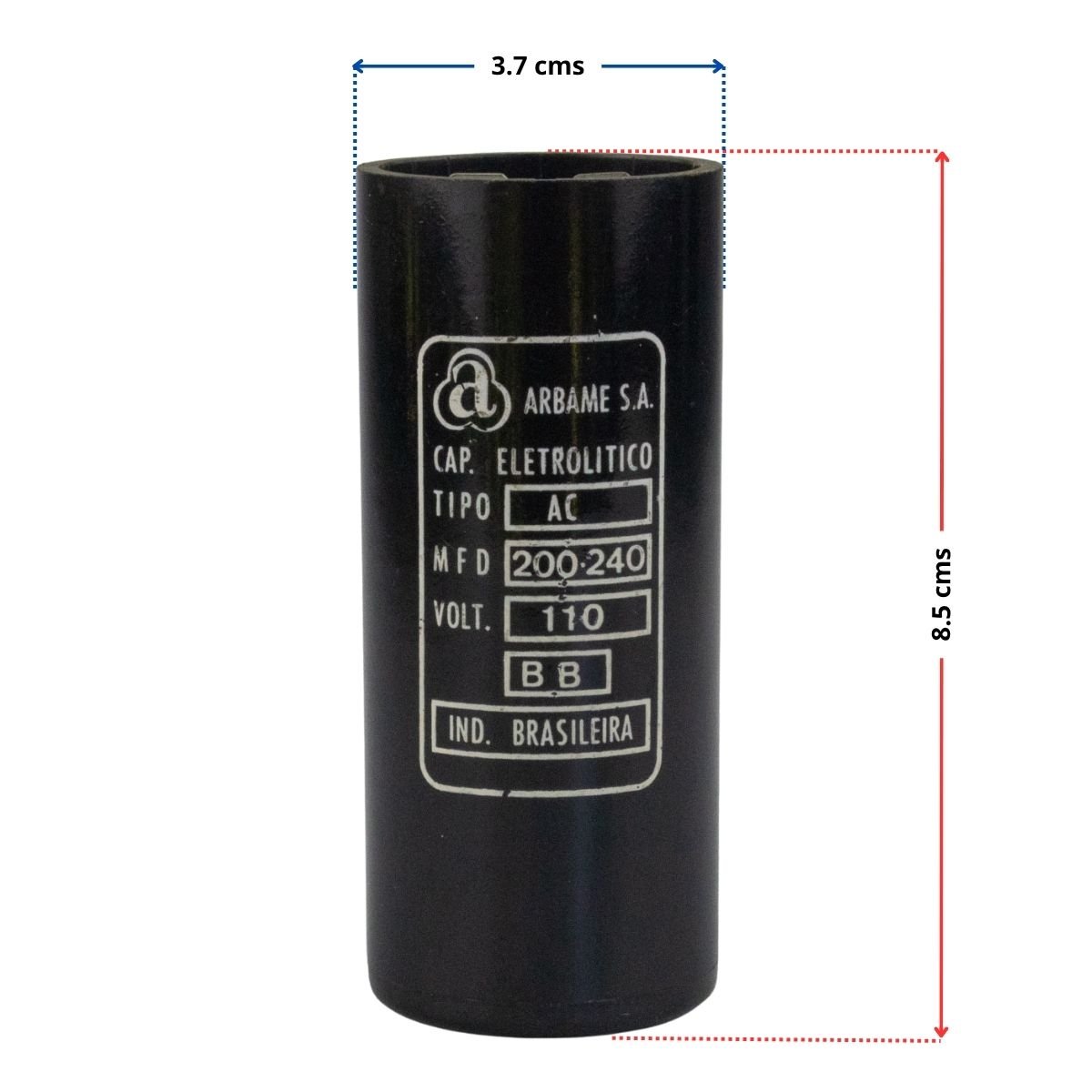 Capacitor de arranque 200uf-240uf motores de 1/2 hp 2 Capacitor de arranque 200uf-240uf motores de 1/2 hp - Imagen 2