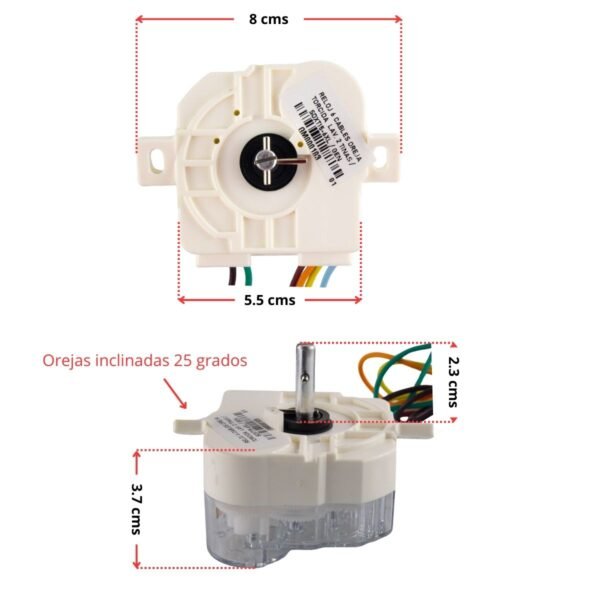 Reloj 6 cables oreja torcida lavadora dos tinas - Imagen 2