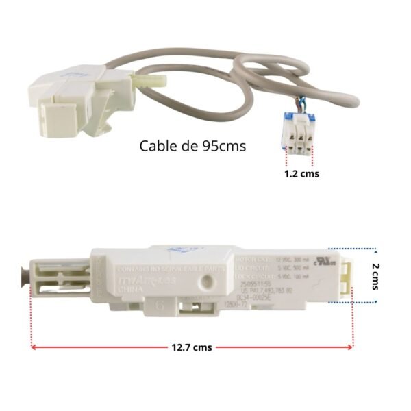 Seguro interruptor de puerta cable largo lavadora Samsung - Imagen 2